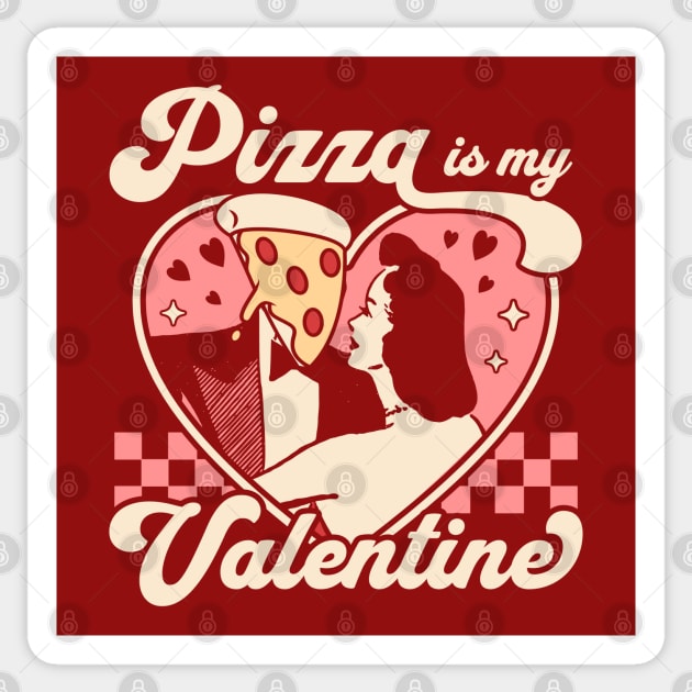 Pizza is my Valentine - Valentines Day Heart - Pizza Lover Sticker by OrangeMonkeyArt